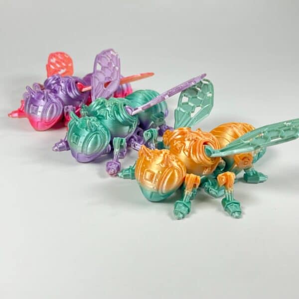 Personalized 3D Printed Bee Kids Toy with Moving Parts - Image 2