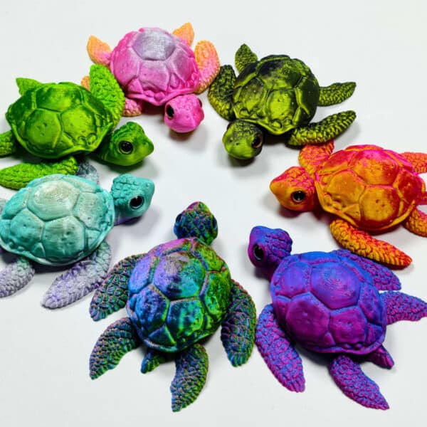 Children Gift 3D Printed Turtle with Movable Joint Design - Image 2