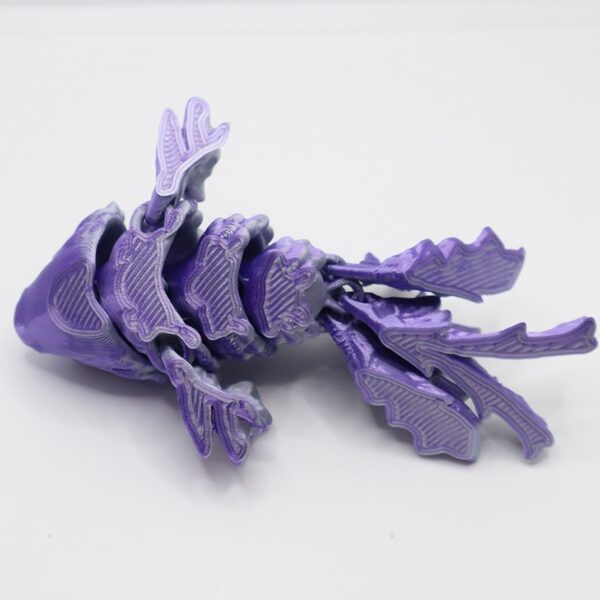 High Quality 3D Printing Purple Grey Gradient Small Carp Toy - Image 2