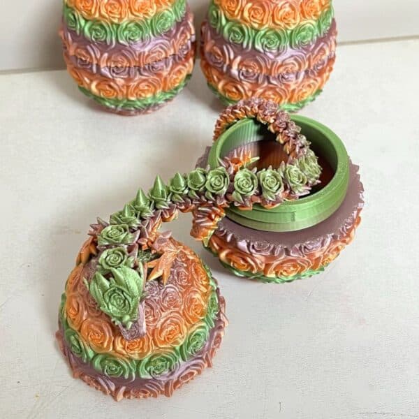 Custom 3D Printed Rose Dragon Egg Articulated Toy Model - Image 5