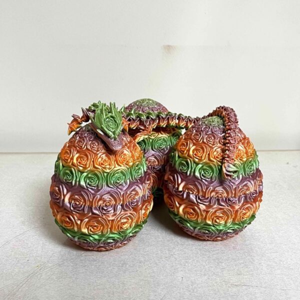 Custom 3D Printed Rose Dragon Egg Articulated Toy Model - Image 6