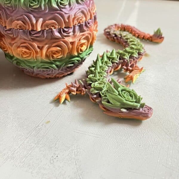 Custom 3D Printed Rose Dragon Egg Articulated Toy Model - Image 3