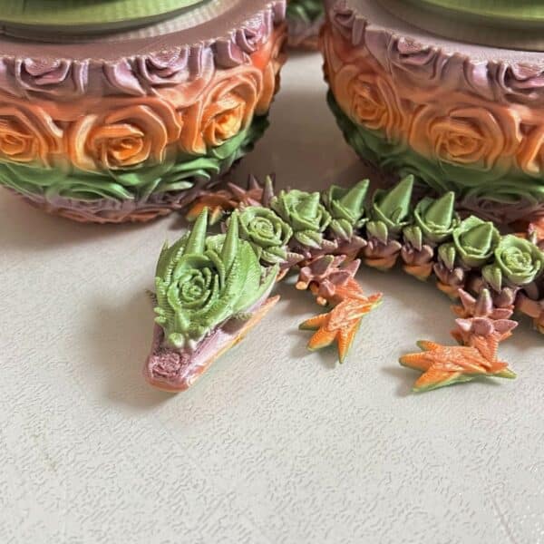 Custom 3D Printed Rose Dragon Egg Articulated Toy Model - Image 4