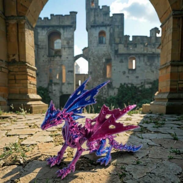 Whimsical 3D Printed Flying Dragon with Articulated Joints - Image 5