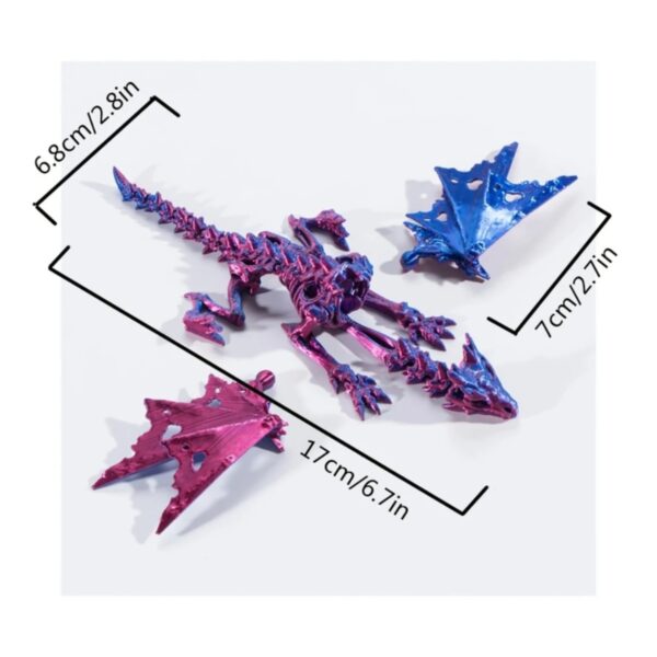 Whimsical 3D Printed Flying Dragon with Articulated Joints - Image 2