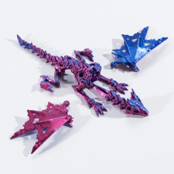 Whimsical 3D Printed Flying Dragon with Articulated Joints - Image 3