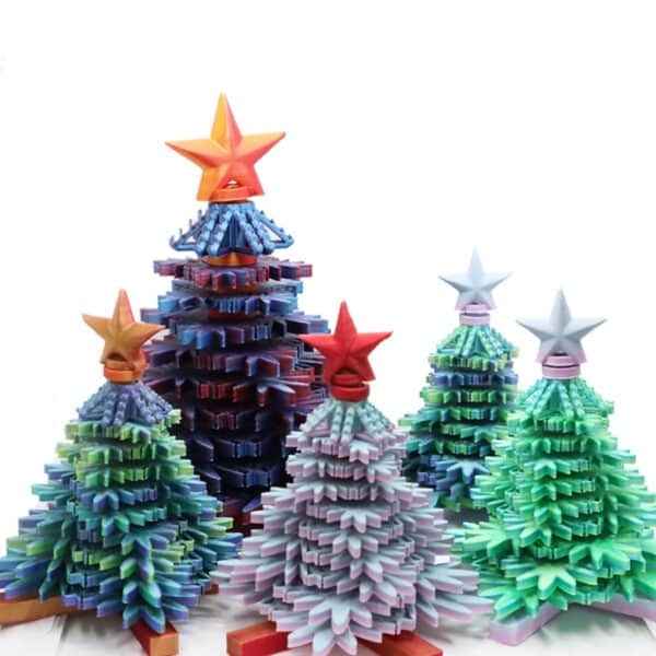 3D Printed Christmas Tree CNC Made Creative Articulated Model - Image 6