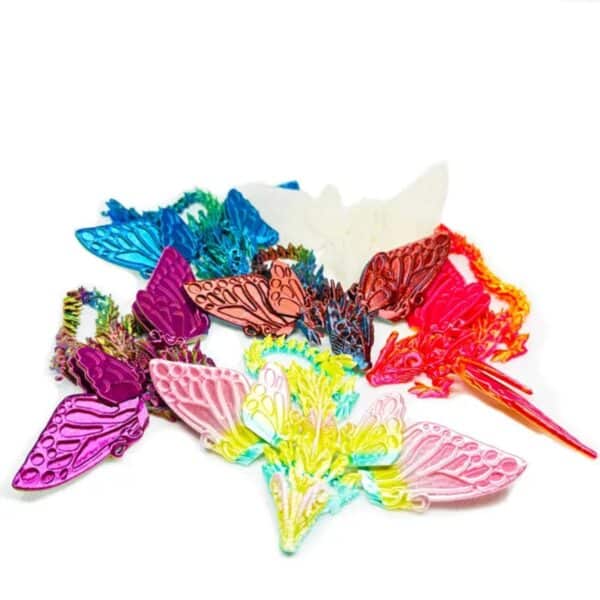 3D Printed Articulated Butterfly Dragon Sculptures Toy - Image 3