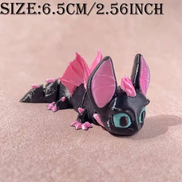 3D Printed Cute Little Bat Dragon Toy With Movable Joints - Image 4