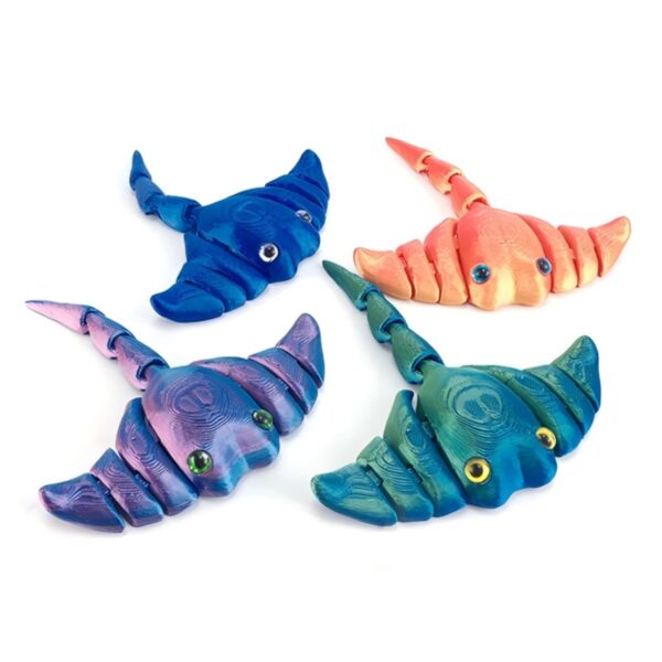 Whimsical 3D Printed Manta Ray Toy with Movable Joints - Image 2
