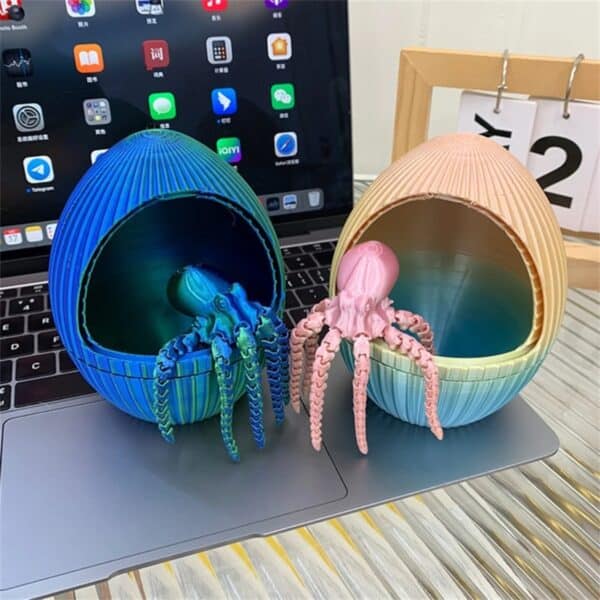 Articulated Octopus with Egg 3D Printed Toy for Children - Image 2
