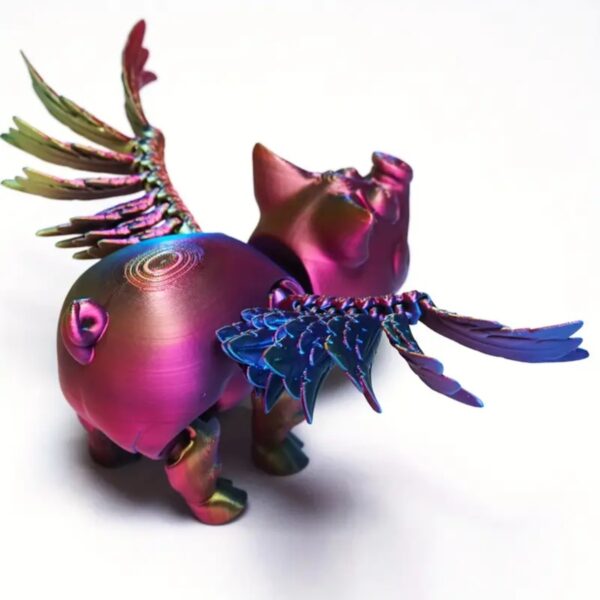 Articulated 3D Printed Little Flying Pig Toy For Kids - Image 3