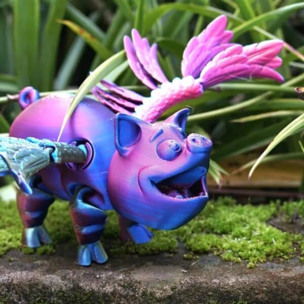 Articulated 3D Printed Little Flying Pig Toy For Kids - Image 4