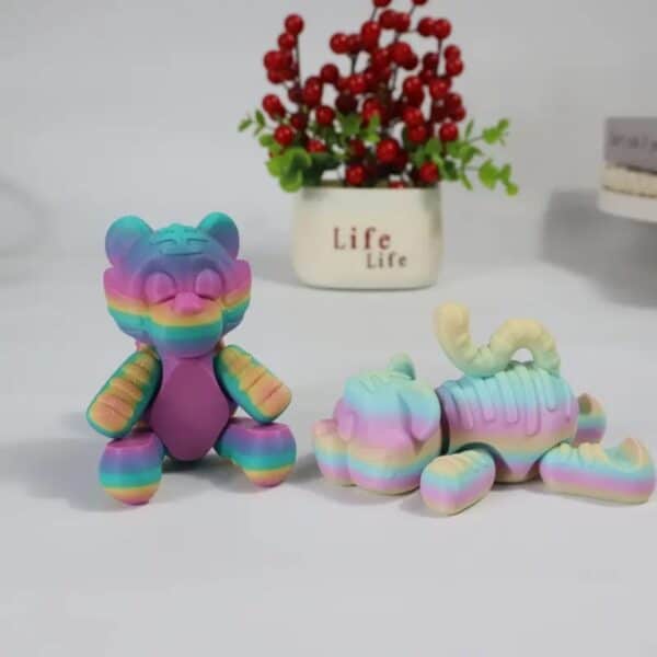 Multicolor Cute 3D Printed Tiger Desktop Phone Stand Toy - Image 4