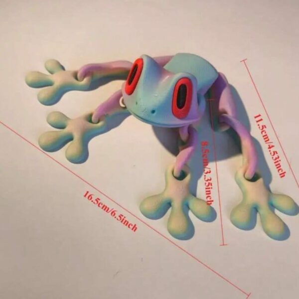 Adorable Multicolor 3D Printed Frog Figurine Toy - Image 2