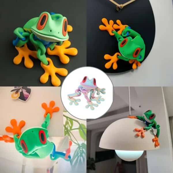 Cute Cartoon Style 3D Printed Multicolor Frog Toy - Image 2