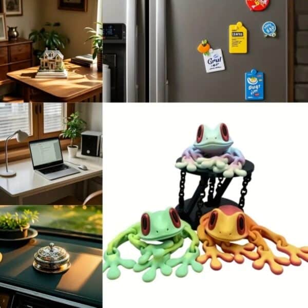 Cute Cartoon Style 3D Printed Multicolor Frog Toy - Image 3