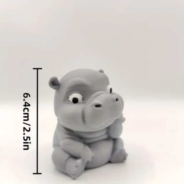 Cute Cartoon Style 3D Printed Hippopotamus Statue Toy - Image 4