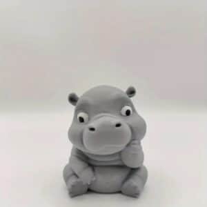 3D Printed Hippopotamus Statue