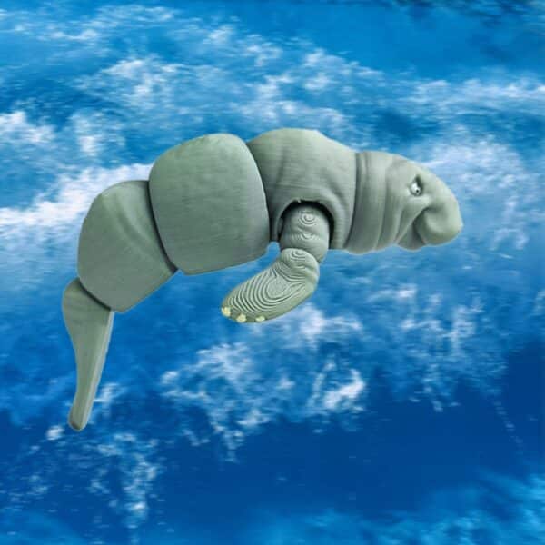 Cute Cartoon Style 3D Printed Manatee Statue Toy - Image 2