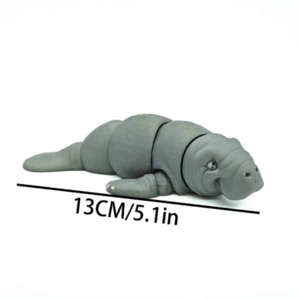 Cute Cartoon Style 3D Printed Manatee Statue Toy - Image 4