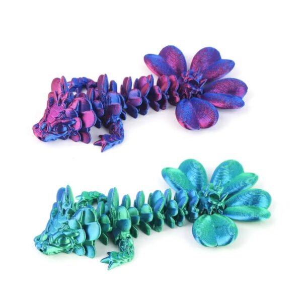 Creative 3D Printed Clover Dragon Movable Toy For Kids - Image 4