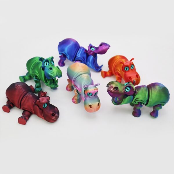 Creative 3D Printed Hippo Movable Joint Toys for Kids - Image 5