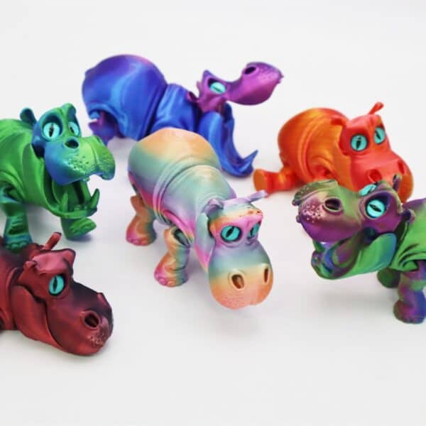Creative 3D Printed Hippo Movable Joint Toys for Kids - Image 6
