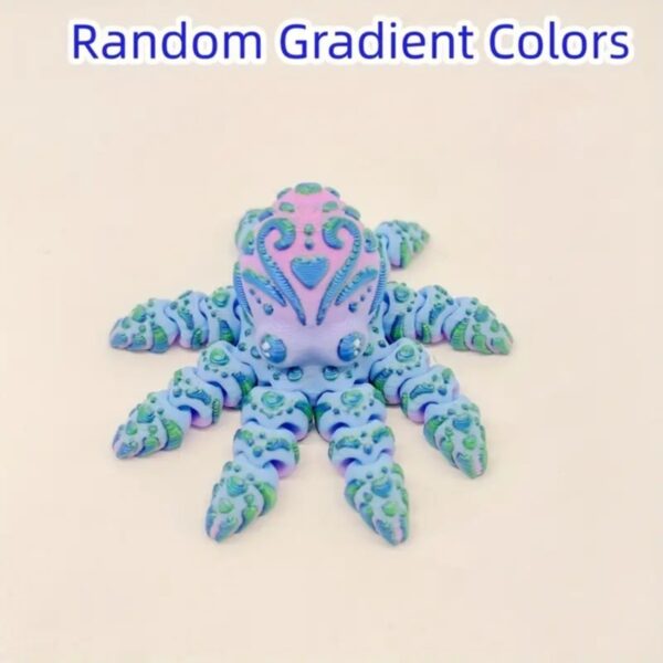 Creative Movable 3D Printed Little Octopus Toy For Kids - Image 2