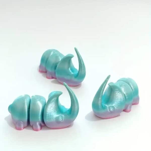 Customizable 3D Printed Cute Rhinosaur Model Toy for Kids - Image 2
