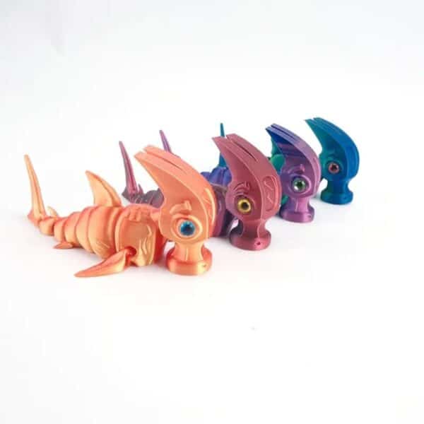 3D Printed Customized Hammer Shark Joint Movement Toy Model - Image 2