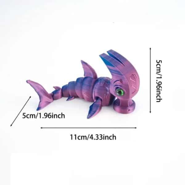 3D Printed Customized Hammer Shark Joint Movement Toy Model - Image 3