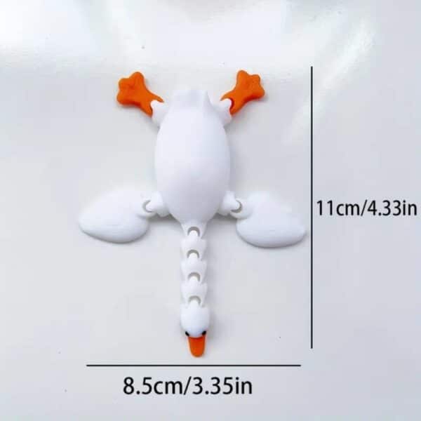 3D Printed Cute Big White Goose Toy With Movable Joints - Image 3