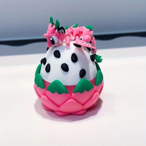 Cute 3D Printed Dragon Fruit Egg Model Toy For Kids - Image 2