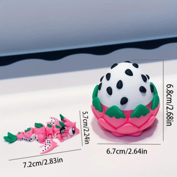 Cute 3D Printed Dragon Fruit Egg Model Toy For Kids - Image 4