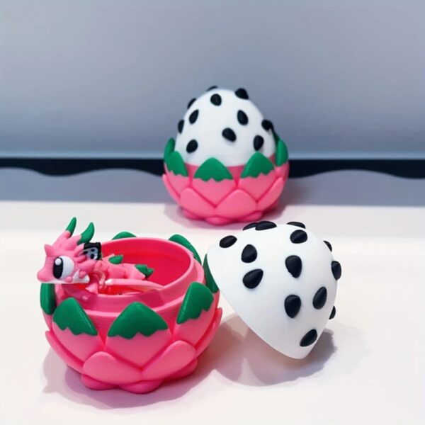 Cute 3D Printed Dragon Fruit Egg Model Toy For Kids - Image 5