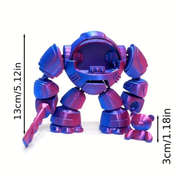 Creative 3D Printed Bear Mecha Movable Joint Model Toy - Image 5