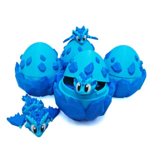 Creative Cartoon Style 3D Printed Ice Dragon Egg Toy - Image 2