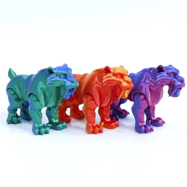 Interactive 3D Printed Saber Tooth Tiger Toy with Movable Joints - Image 2