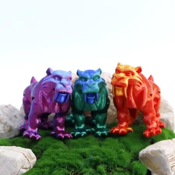 Interactive 3D Printed Saber Tooth Tiger Toy with Movable Joints - Image 3