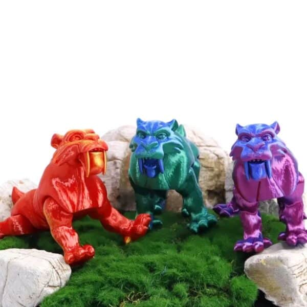 Interactive 3D Printed Saber Tooth Tiger Toy with Movable Joints - Image 4