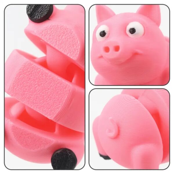 Customizable Cute 3D Printed Articulated Pig Toy for Kids - Image 5