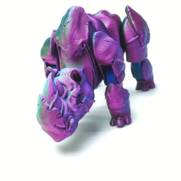 Creative 3D Printed Articulated Rhino Statue Toy For Kids - Image 2
