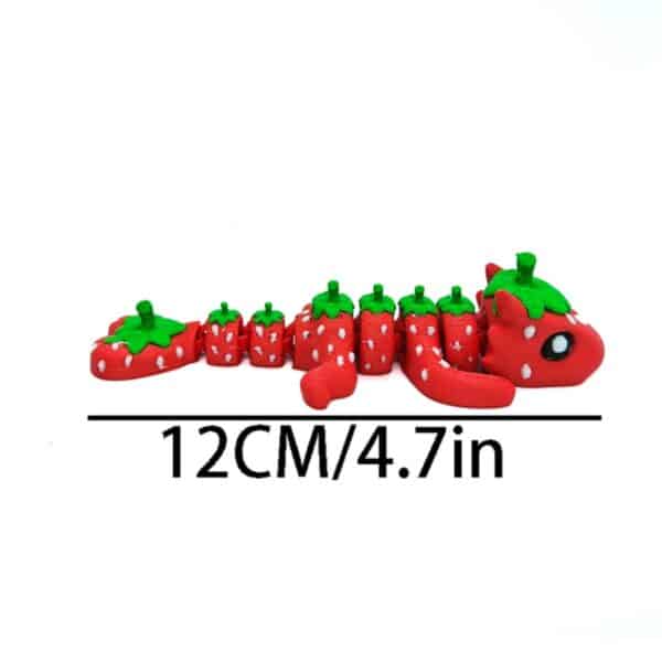 Creative Cartoon Style 3D Printed Strawberry Dragon Toy - Image 3