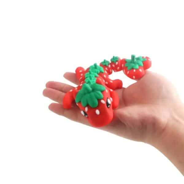 Creative Cartoon Style 3D Printed Strawberry Dragon Toy - Image 4
