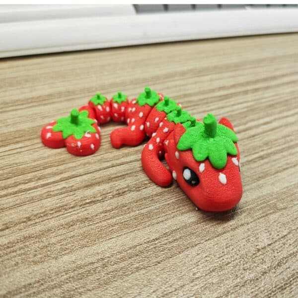 Creative Cartoon Style 3D Printed Strawberry Dragon Toy - Image 6