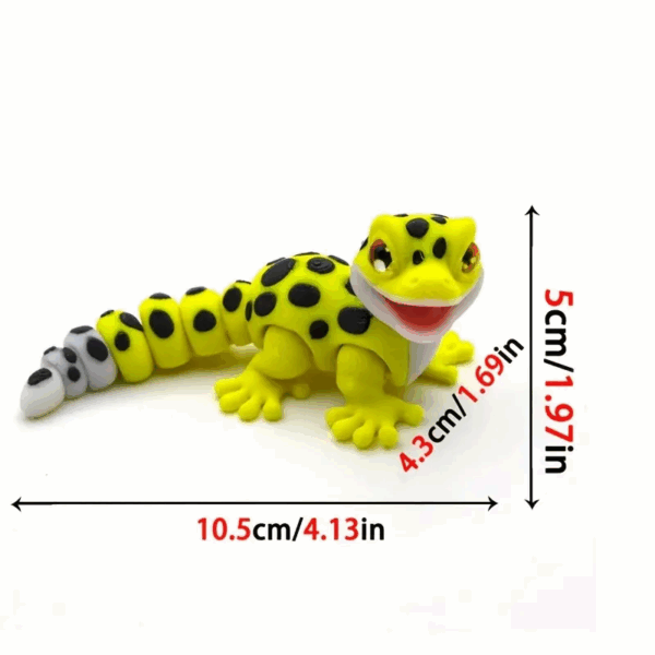 3D Printed Handcrafted Gecko Toy with Realistic Eyes - Image 2