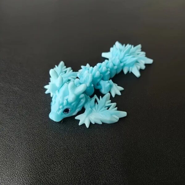 Custom 3D Printed Ice Dragon Toy with Flexible Joints - Image 3