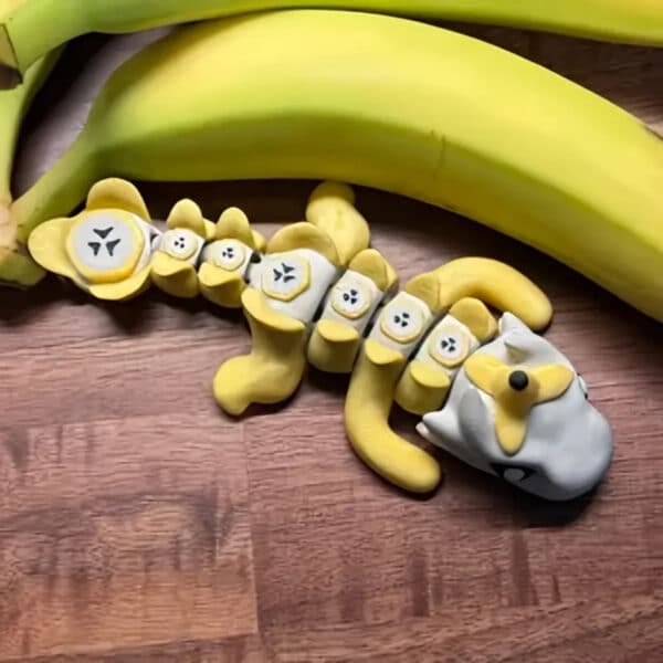 Articulated 3D Printed Banana Dragon Toy for Kids - Image 2