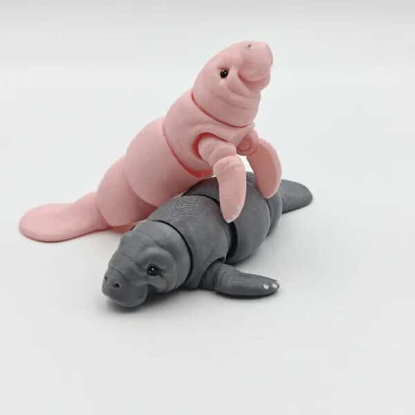 Charming 3D Printed Manatee Statue with Expressive Eyes - Image 5
